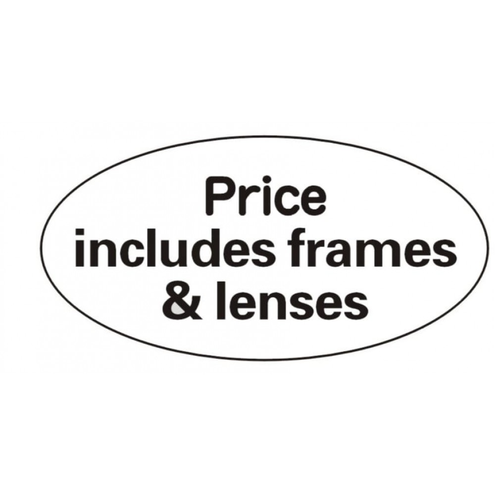 Pricing Label "Price includes frame & lenses"