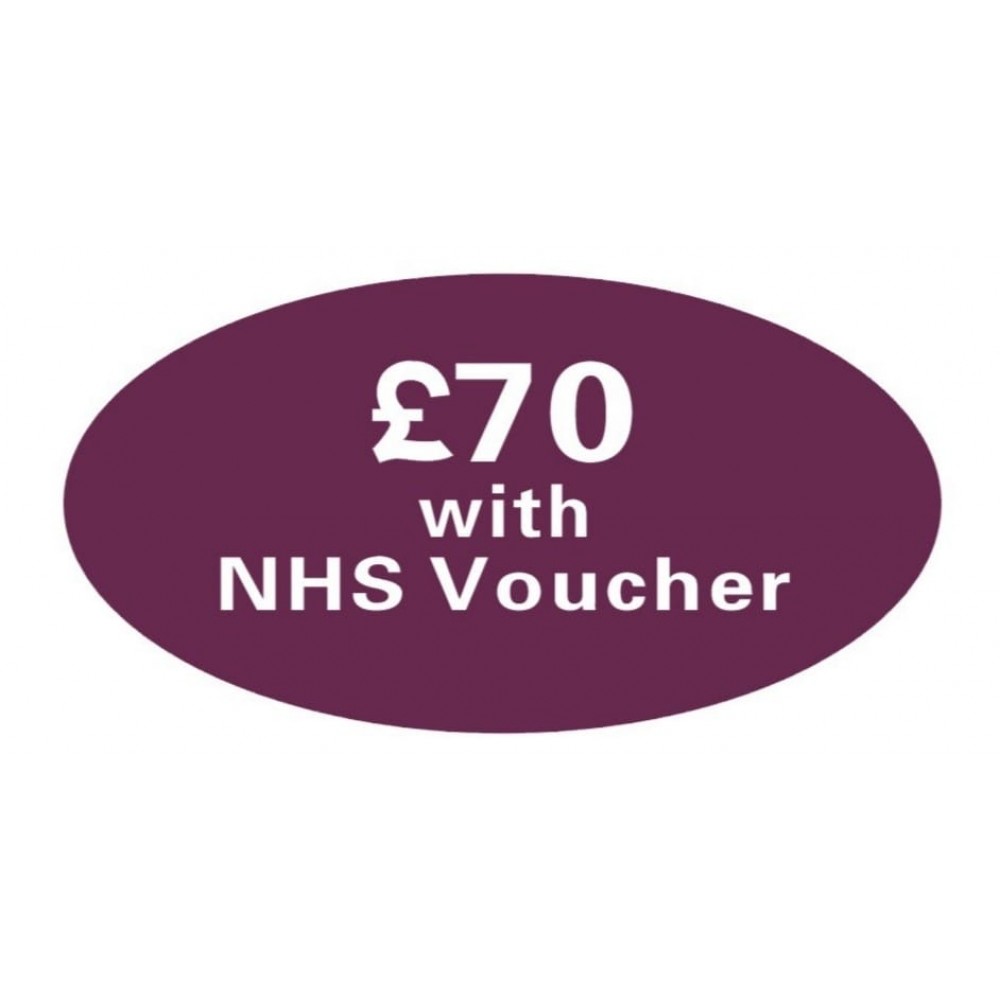 Pricing Label  "£70 with NHS Voucher"