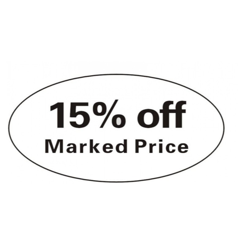 Pricing Label "15% off Marked Price" Pricing Label "15% off Marked Price"