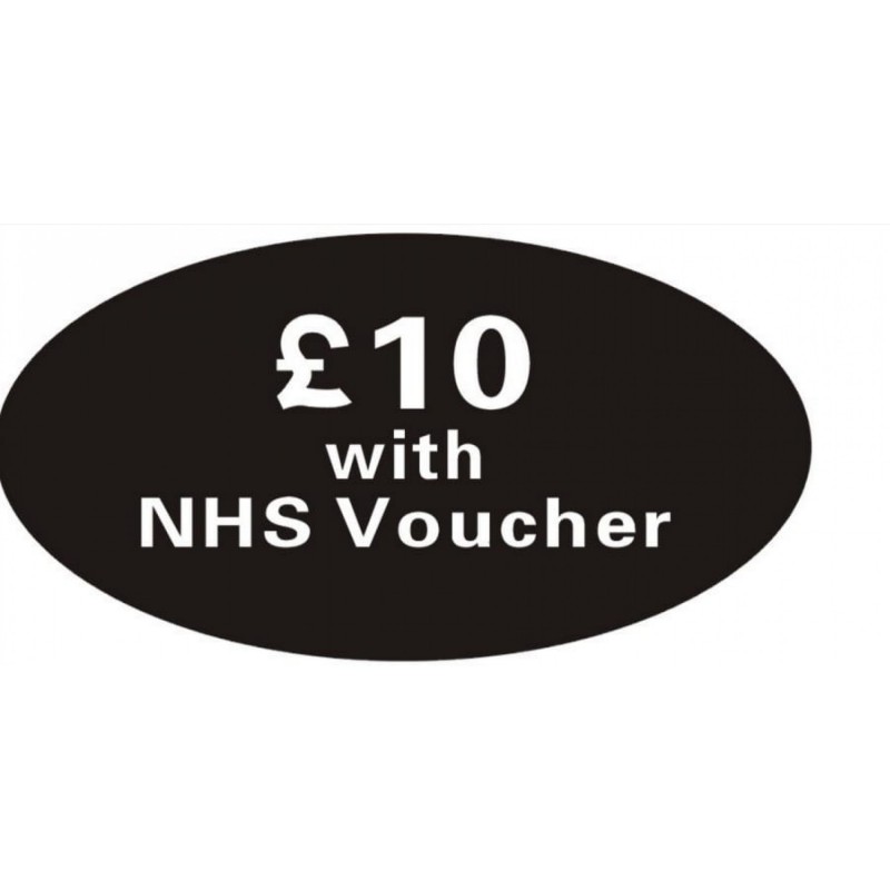 Pricing Label  "£10 with NHS Voucher" Pricing Label  "£10 with NHS Voucher"