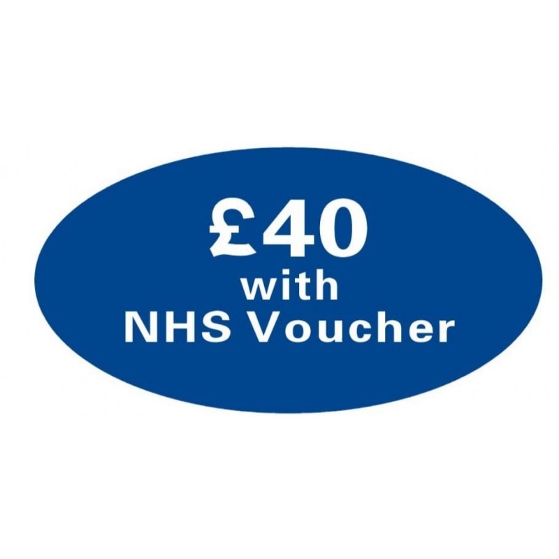 Pricing Label  "£40 with NHS Voucher" Pricing Label  "£40 with NHS Voucher"