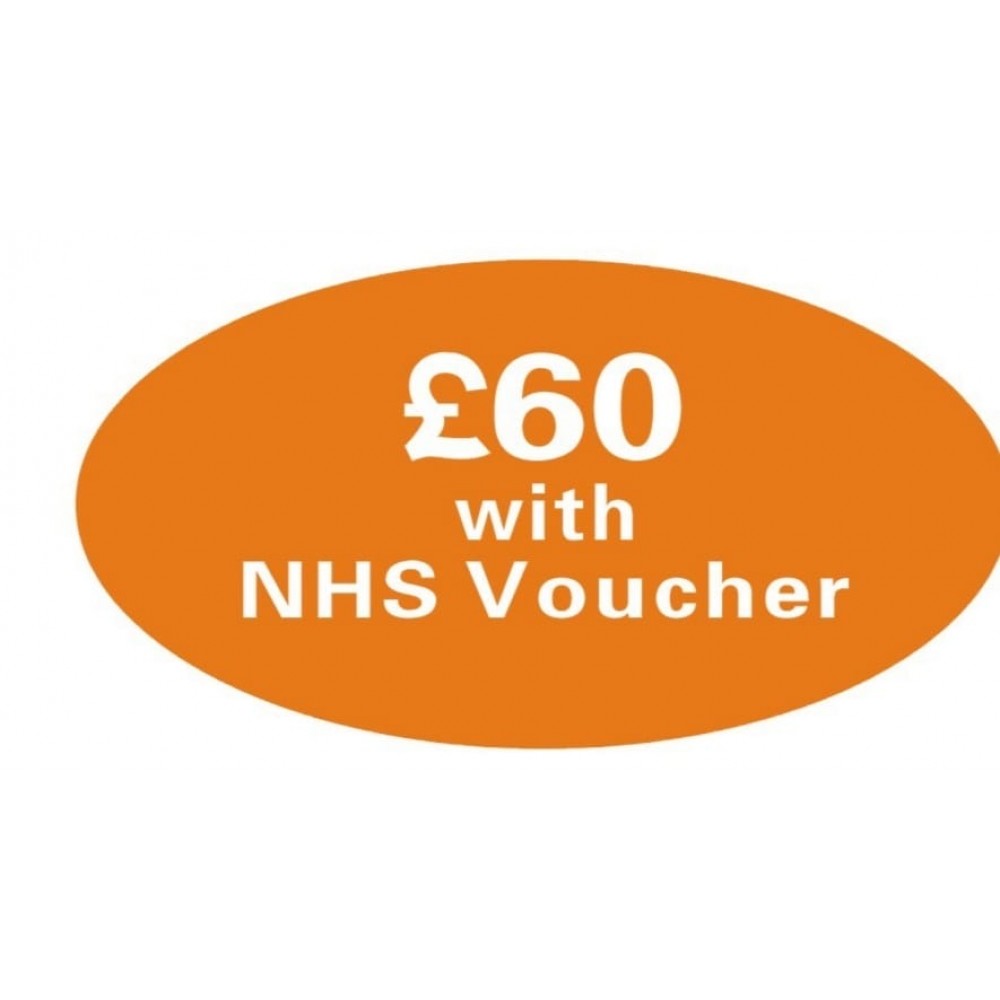 Pricing Label "£60 with NHS Voucher"