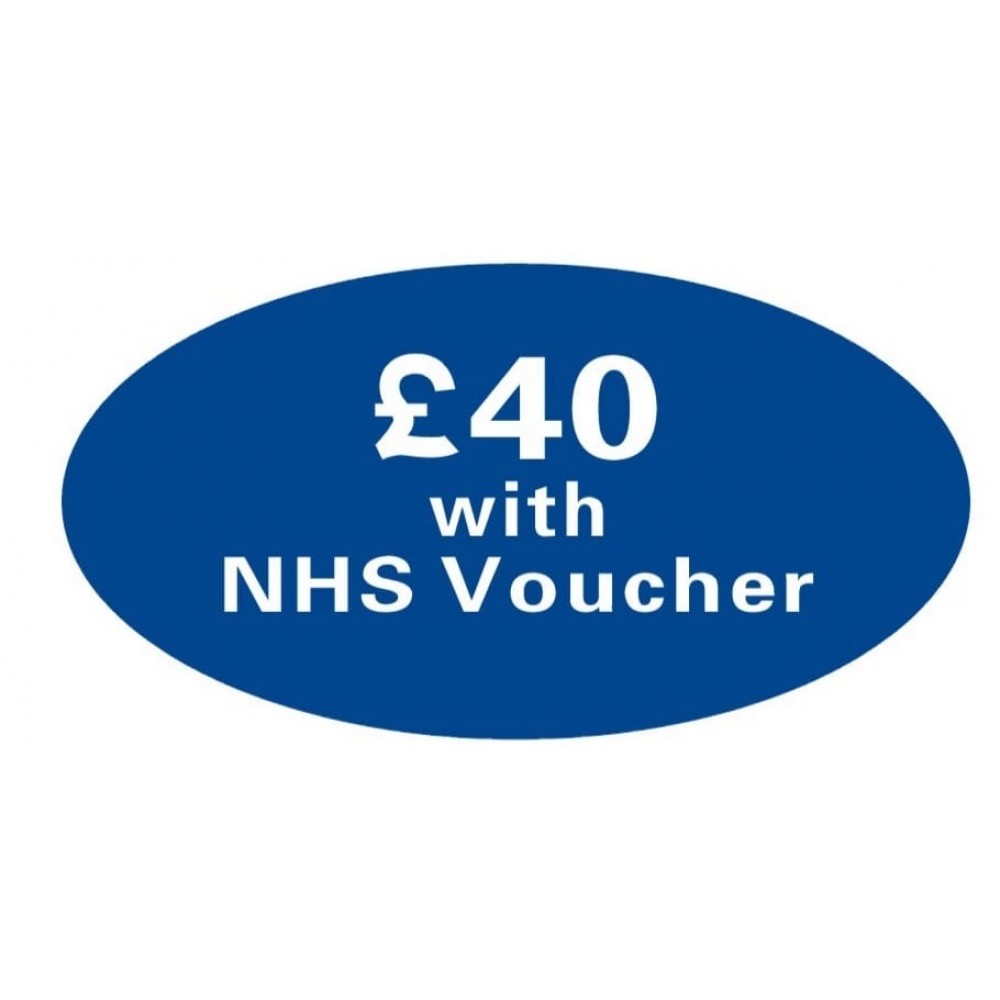 Pricing Label  "£40 with NHS Voucher"